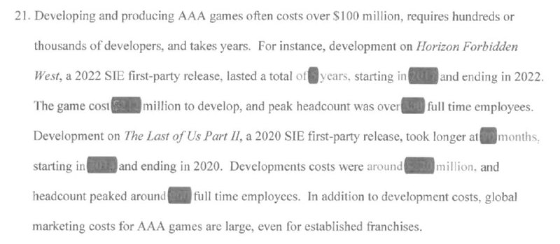索尼 Playstation 的高度机密信息被大聪明泄露在 FTC 诉微软的听证会文件中，有人用记号笔对文档进行了机密涂黑，但当你扫描时很容易看到底下的内容