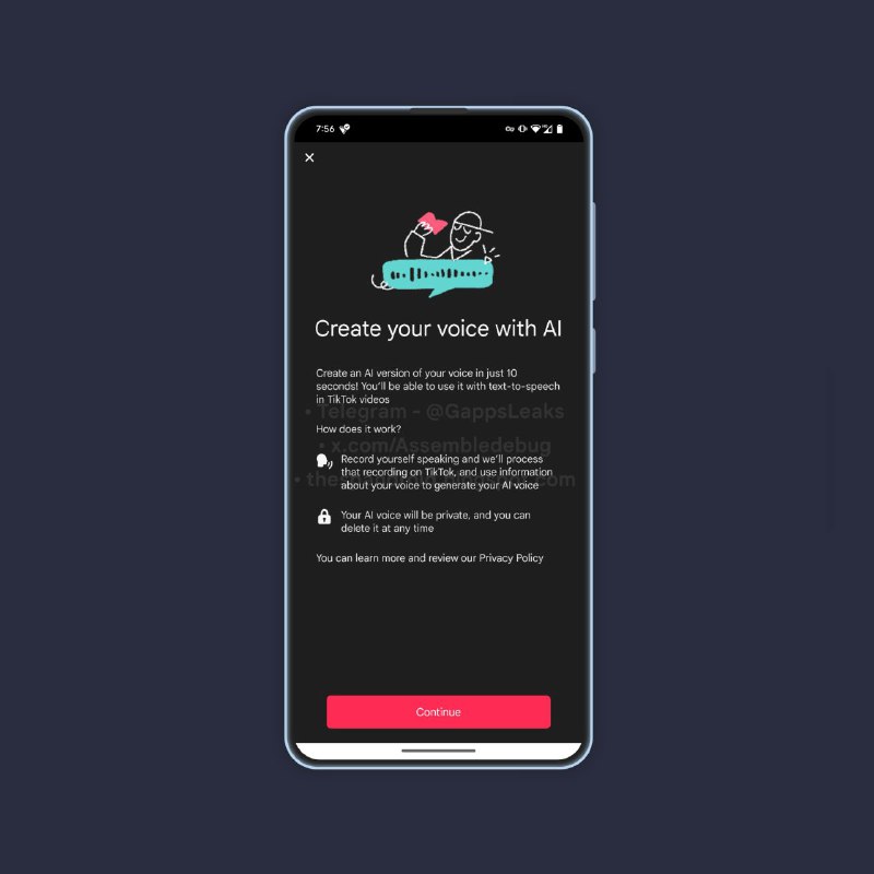 TikTok 即将推出新功能，只需10秒即可用 AI 克隆你的声音TikTok 正在开发这项功能，目前只是将其称为“使用 AI 创建你的声音”和“TikTok 语音库”