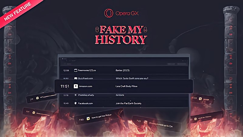 Opera GX 浏览器推出“Fake My History”功能，为你肮脏的过去重新洗白