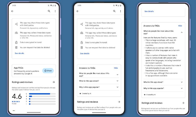 Google Play 商店准备展示人工智能生成的应用和游戏常见问题解答但在新的 Play 商店版本 39.1 中，谷歌准备展示人工智能生成的应用和游戏常见问题解答