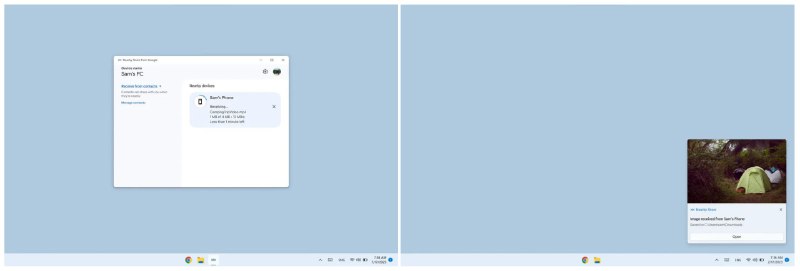 适用于 Windows 的 Google 附近共享应用程序现已正式推出Windows 版附近共享现已结束测试版，并添加了一些新功能：* 文件传输的预计时间* 设备通知中的图像视图此外，谷歌表示，它正在与合作伙伴合作，将其预装在特定的Windows PC上，首先是惠普的Dragonfly Pro