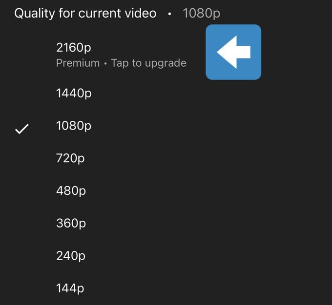 iPhone/iPad 版 YouTube 应用已将 4K 和更高的画质变为 Premium 会员独有