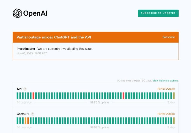 ChatGPT 和 API 部分中断，疑似被攻击