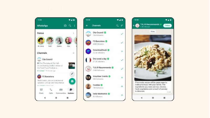 WhatsApp 推出广播消息的频道功能Meta 正在 WhatsApp 上推出一项名为 Channels 的基于广播的消息传递功能，类似于 telegram 的频道功能