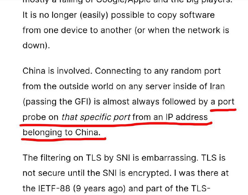 国外研究者称，伊朗的所有互联网出口流量，都会通过中国的 IP 地址进行端口检测