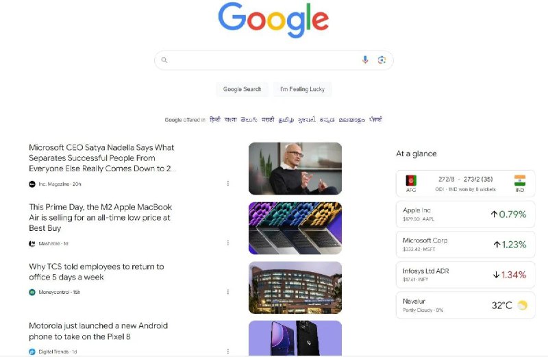 谷歌在桌面版 Google.com 上测试“探索 Feed”几年前，谷歌推出了“探索 Feed”，该功能根据用户的网络与应用活动记录向用户显示其感兴趣的内容
