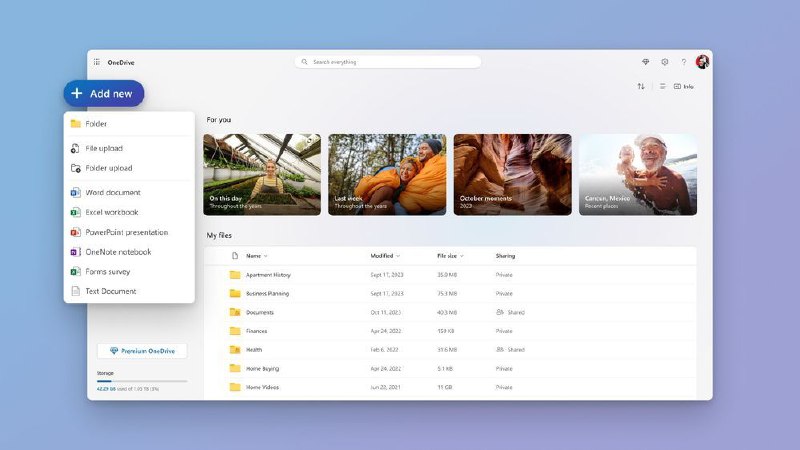 微软新设计的 OneDrive 界面开始向用户推出微软开始向用户推出新设计的 OneDrive 界面，使其比以往更快、更直观，新的可视化界面更贴近 Win 11