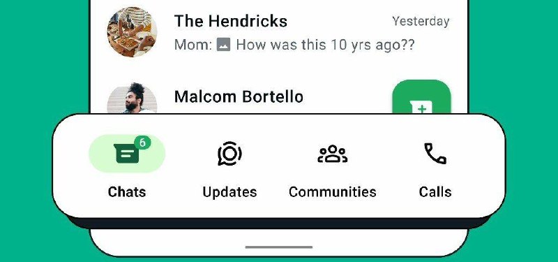 WhatsApp 改进的底部导航栏现已正式推出即时通信应用 WhatsApp 改进的底部导航栏已正式向 Android 用户推出