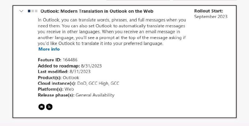 微软 Outlook 网页版将支持原生翻译，就像在Outlook 应用中一样