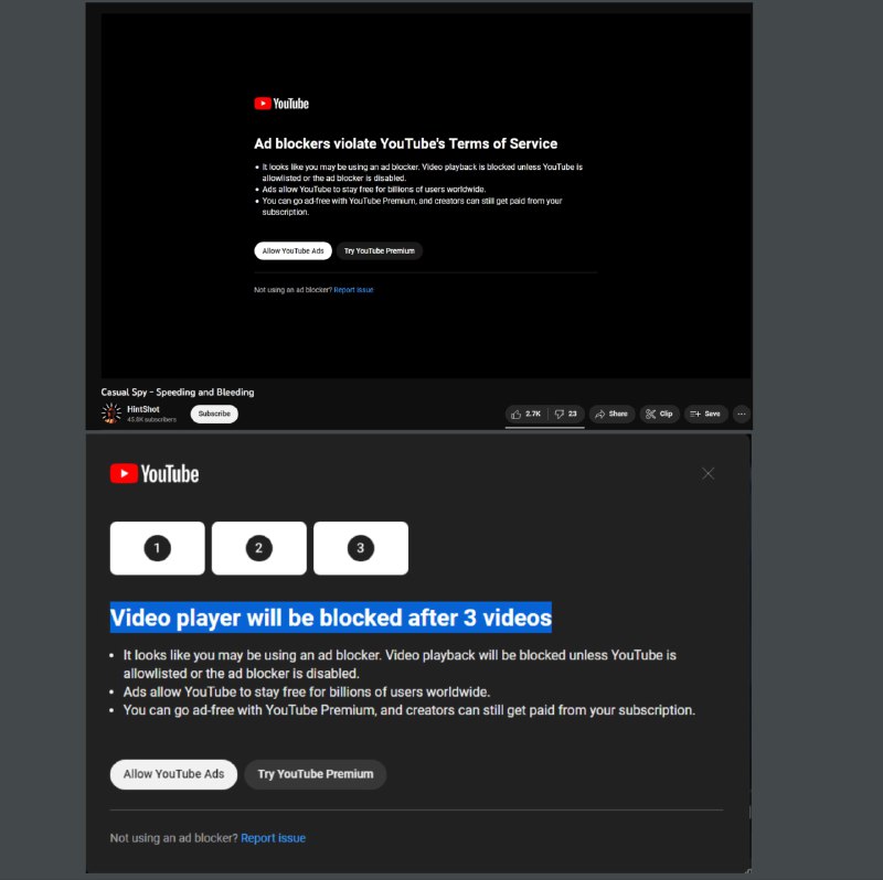 YouTube 在新测试中限制广告拦截器的使用YouTube 目前正在开展一项所谓的“全球小实验”，警告用户关闭广告拦截器