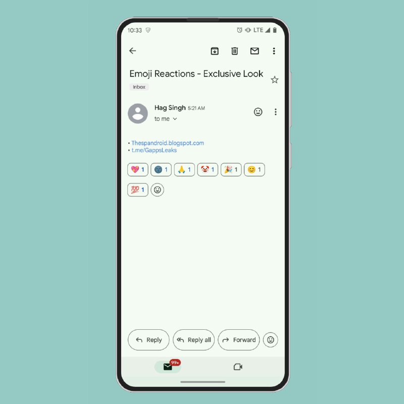 Android 版 Gmail 即将推出表情符号反应功能当向用户推出时，你将在电子邮件右侧看到一个笑脸 🙂 图标（位于三点菜单之前）