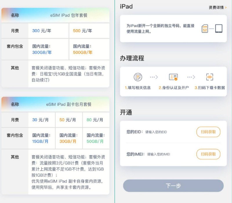 中国联通推出 eSIM iPad 上网套餐苹果昨晚更新了国行版 iPad 10 无线局域网 + 蜂窝网络机型，添加了对 eSIM 的支持