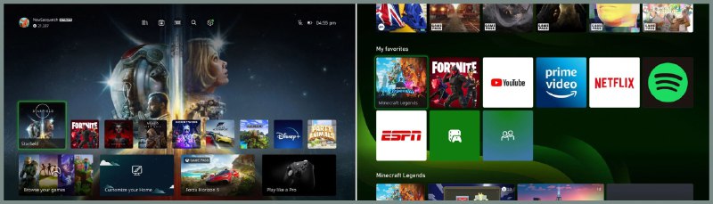 微软 Xbox 新首页 UI 现已开始正式推送微软今日宣布，从今天开始，全新的首页体验将在所有 Xbox Series X|S 和 Xbox One 主机上推出