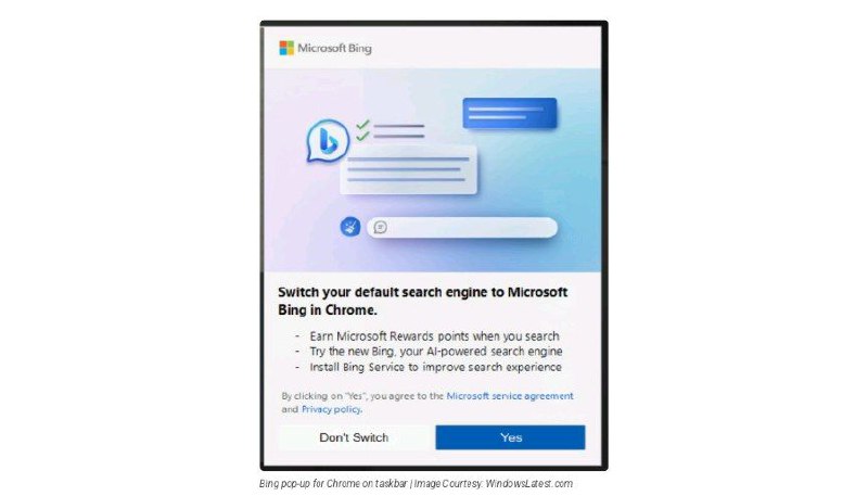 Windows 11侵犯了隐私，要求用户在Chrome中尝试Bing以获取Microsoft Rewards积分