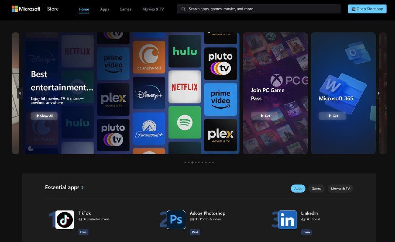 微软重新设计了 Microsoft Store 的网页版微软推出了新的 Windows 应用商店网页版